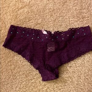 Lace Purple Panties with Gem Accents